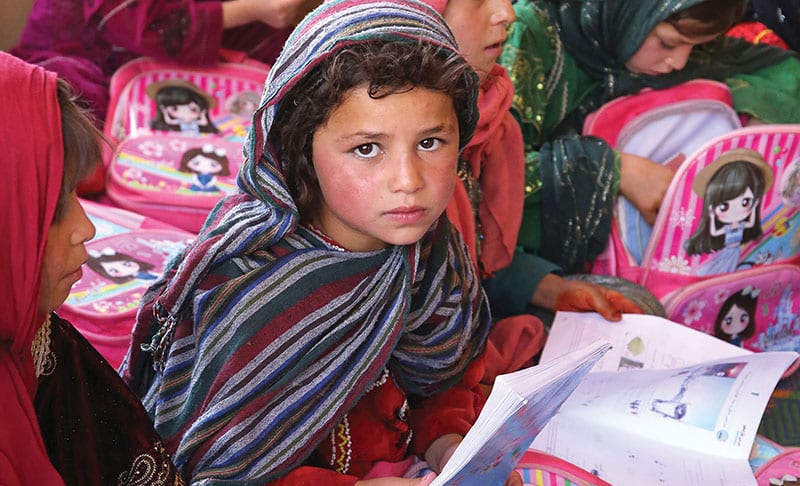 A student at the CBE school in Parwan Province