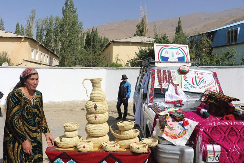Market stand in Tajikistan