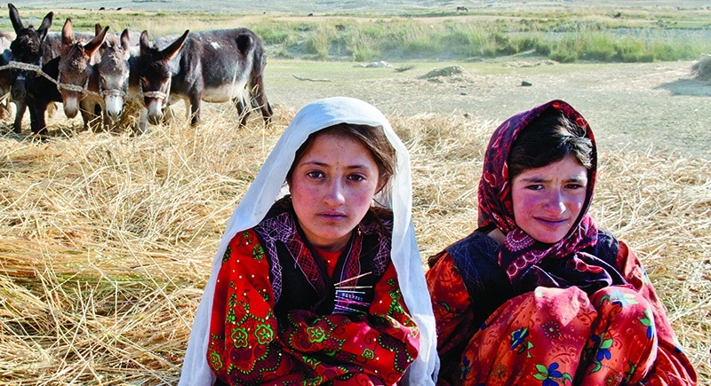 Two girls from the central asian region