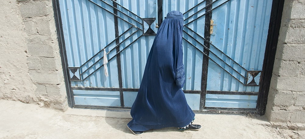 Afghan woman in burqa
