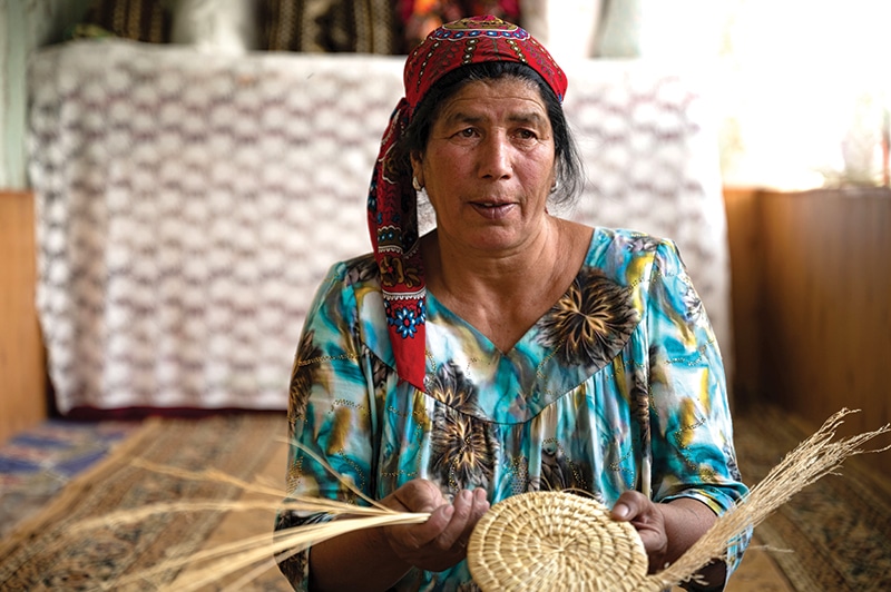 Tajik basket weaver