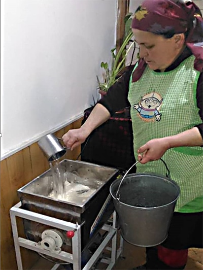 Zafrahson working in her bakery