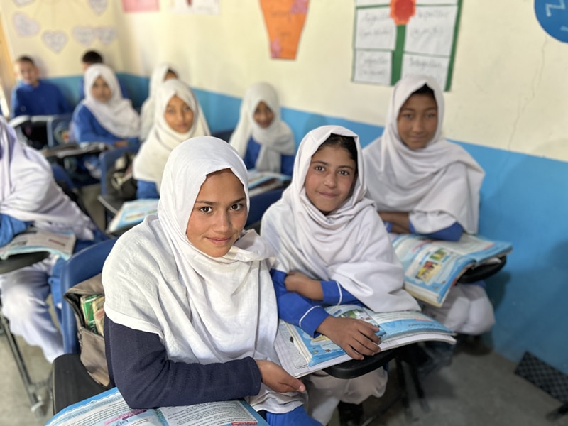 Girls in classroom in Pakistan