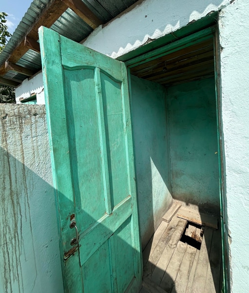 Pit toilet school 8 in tajikistan