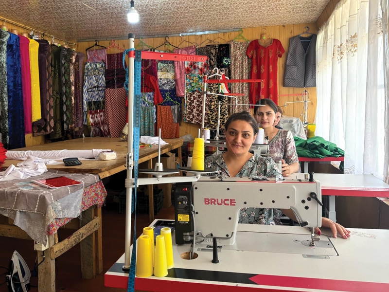 women in Tajikistan sewing