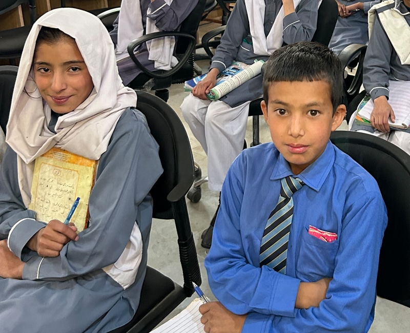 Students in school in Pakistan